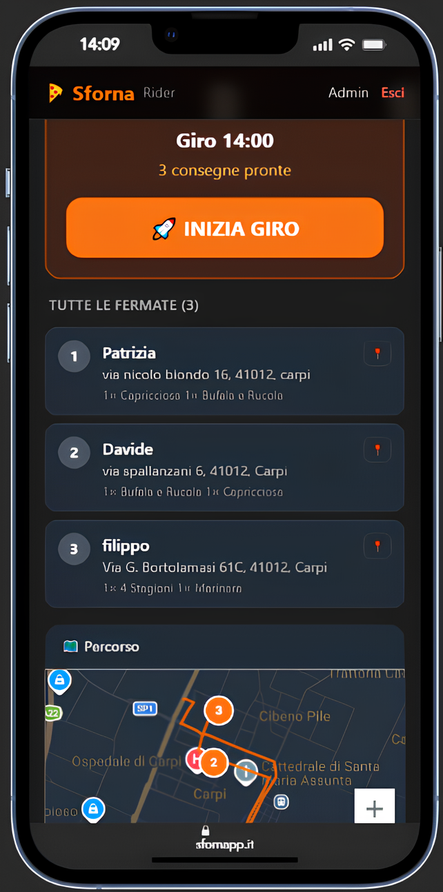 App rider Sforna